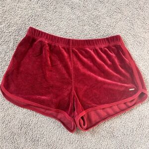 Hollister Burgundy Velour Shorts